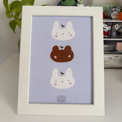 Bunny &amp; Bear Art Prints (Set of 3)