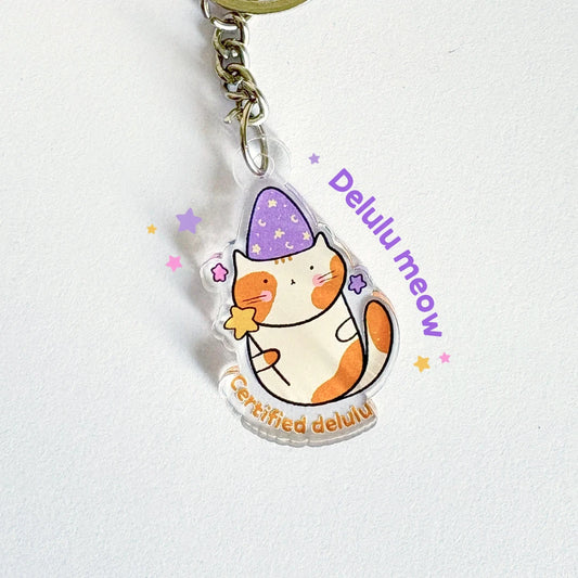 Delulu Meow Acrylic Keychain