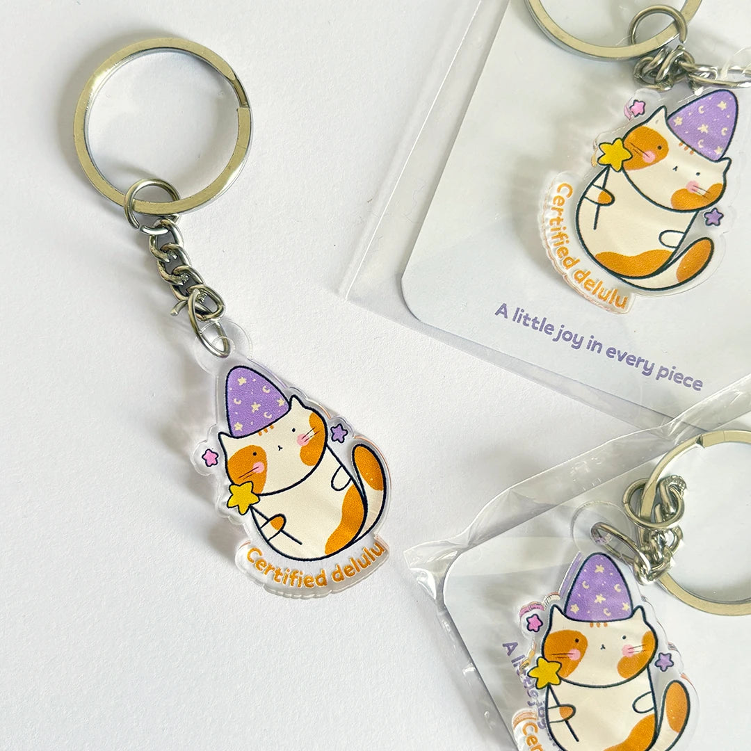 Delulu Meow Acrylic Keychain